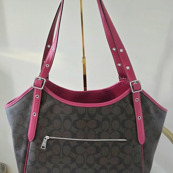 Coach Meadow Shoulder Bag Brown/bright violet - Picture 2 of 8